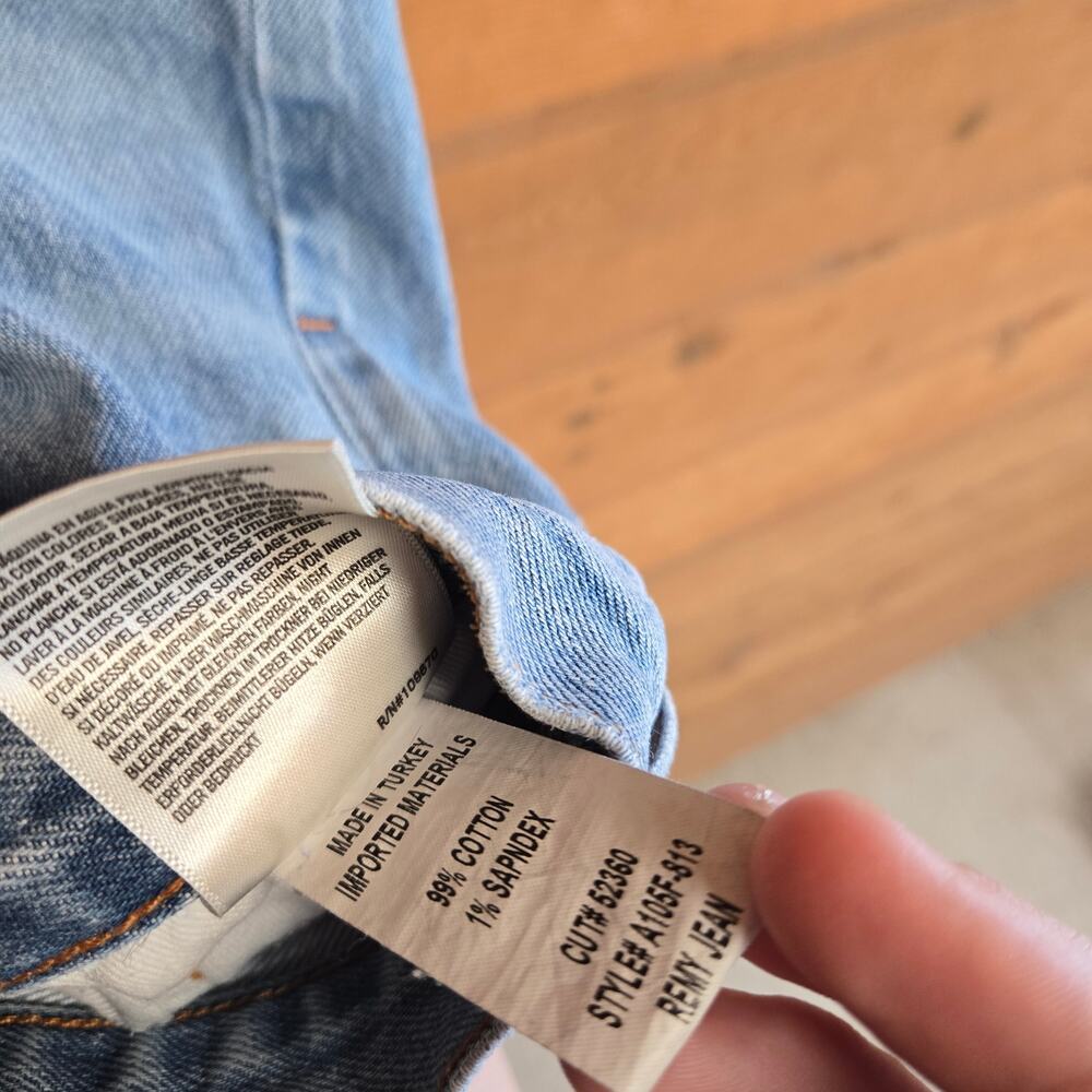 Anthropologie Agolde Remy High Rise Jean Straight Raw Hem Renewable Wash 24 Boho - Picture 7 of 7